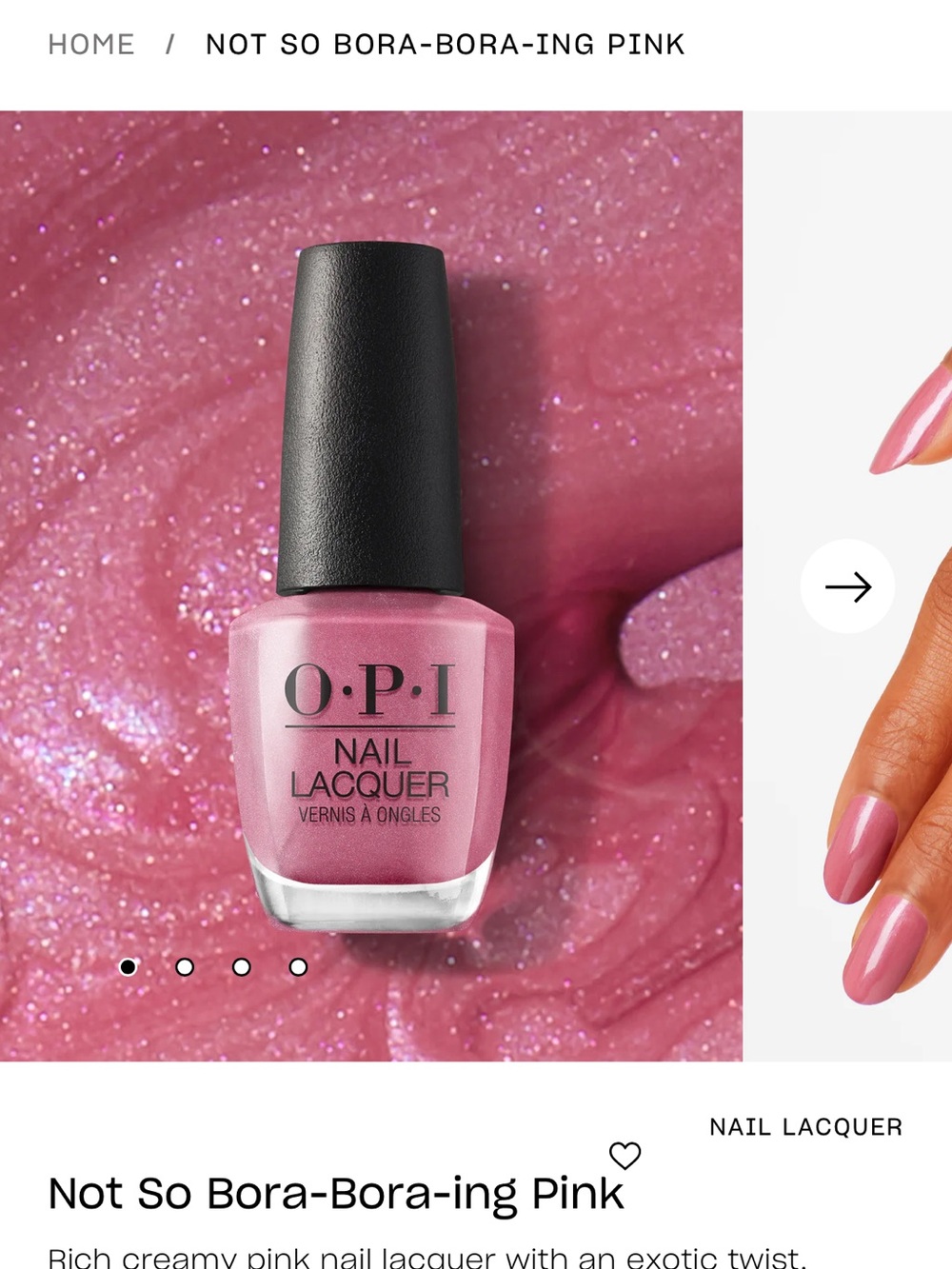 OPI - NOT SO BORA-BORA-ING PINK